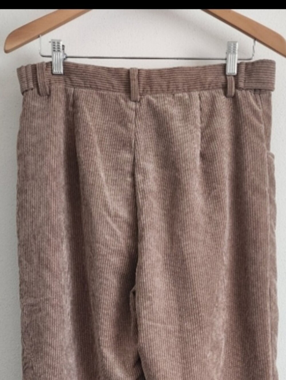 Fleece Lined Corduroy Pants High Waist Wide Leg Tan M Dazy Camel Academia Preppy - Picture 7 of 10